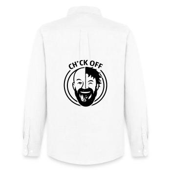 Funny Shirt Beard Graphic Tee Gift for Men fashion - Chemise Oxford homme Stanley/Stella - blanc - Dos - AI Model Male 185 dark (185cm)