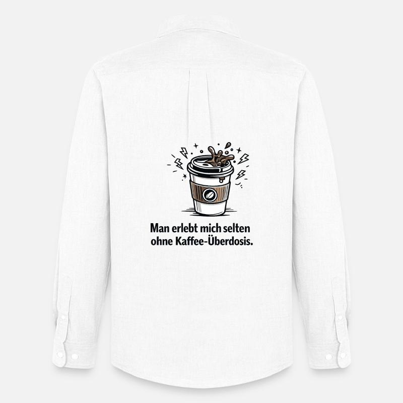 Kaffee-Überdosis Spruchbecher - Männer Oxford Hemd von Stanley/Stella - Weiß