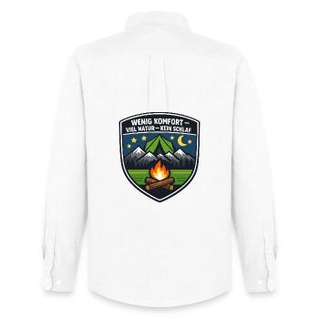 Wenig Komfort – Viel Natur Campbadge - Männer Oxford Hemd von Stanley/Stella - Weiß - Hinten - AI Model Male 185 dark (185cm)