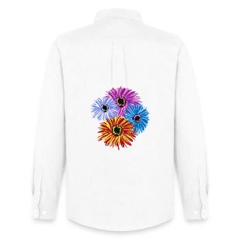 Fleurs Colorées Fleurs Jardin de Fleurs Florales - Chemise Oxford homme Stanley/Stella - blanc - Dos - AI Model Male 185 dark (185cm)