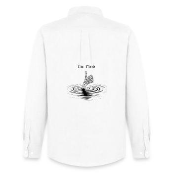Pouce levé pour les cercles d’eau, ça va - Chemise Oxford homme Stanley/Stella - blanc - Dos - AI Model Male 185 dark (185cm)