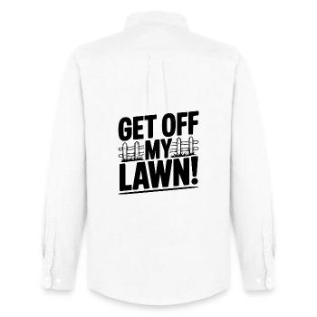 Get Off My Lawn! - Men's Oxford Shirt by Stanley/Stella - white - Back - AI Model Male 185 dark (185cm)