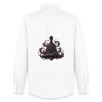 Skull Bell Neon - Men's Oxford Shirt by Stanley/Stella - white - Back - AI Model Male 185 dark (185cm)