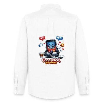 Connected but alone - Men's Oxford Shirt by Stanley/Stella - white - Back - AI Model Male 185 dark (185cm)