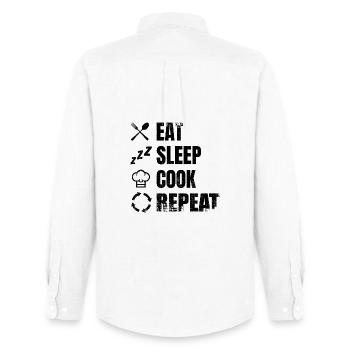 Cooking plan - Men's Oxford Shirt by Stanley/Stella - white - Back - AI Model Male 185 dark (185cm)
