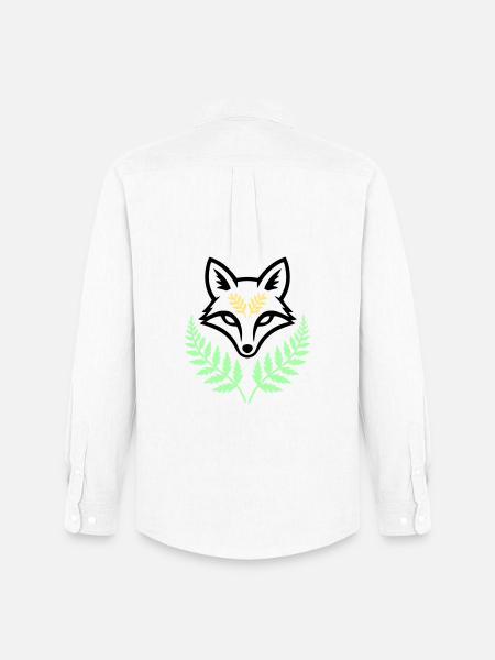 Fuchs Farn Pastell Wald Logo - Männer Oxford Hemd von Stanley/Stella - Weiß