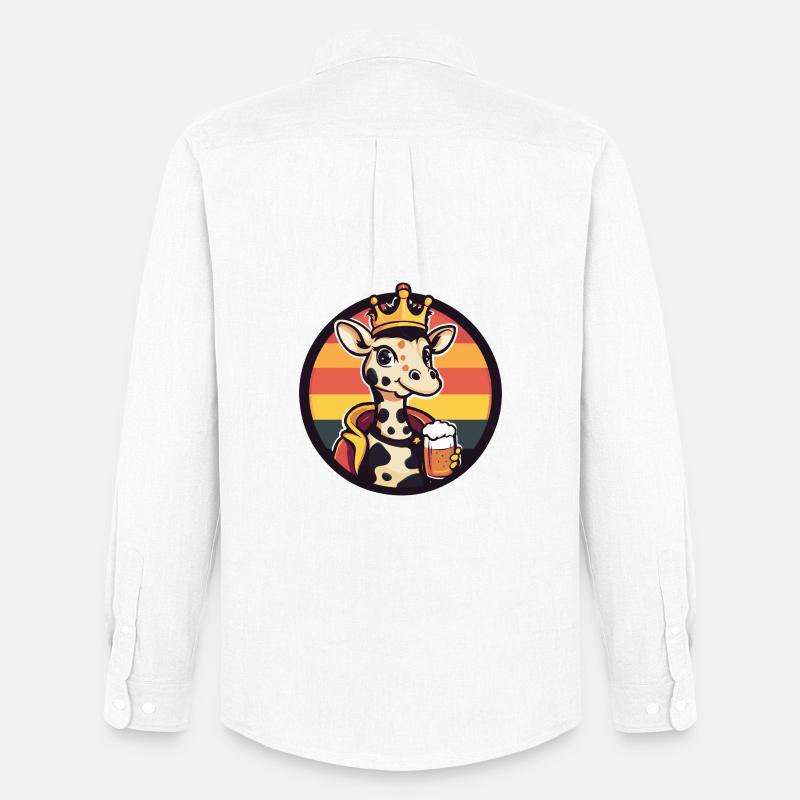 Giraffe Bier Lustig - Männer Oxford Hemd von Stanley/Stella - Weiß