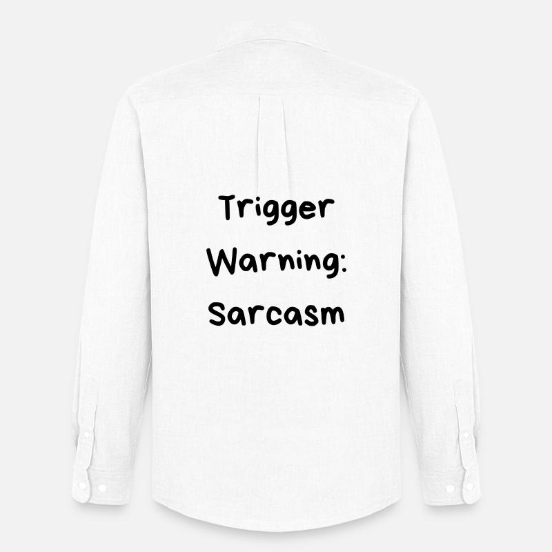 Trigger Warning: Sarcasm - Männer Oxford Hemd von Stanley/Stella - Weiß