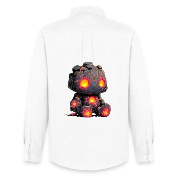 Lava Golem Stone Hero Child - Men's Oxford Shirt by Stanley/Stella - white - Back - AI Model Male 185 dark (185cm)