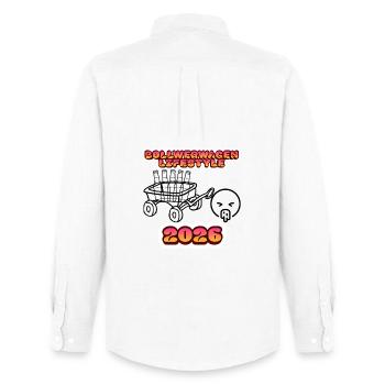Mode de vie en charrette à main 2026 – Tournée rétro de la fête des pères - Chemise Oxford homme Stanley/Stella - blanc - Dos - AI Model Male 185 dark (185cm)