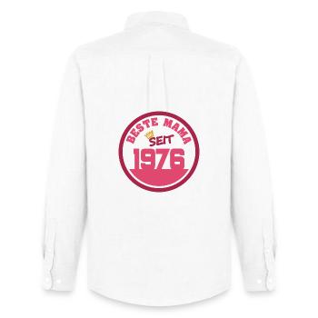 Mutti 1976 - Men's Oxford Shirt by Stanley/Stella - white - Back - AI Model Male 185 dark (185cm)