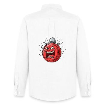 Angry Alarm Clock Cartoon - Men's Oxford Shirt by Stanley/Stella - white - Back - AI Model Male 185 dark (185cm)