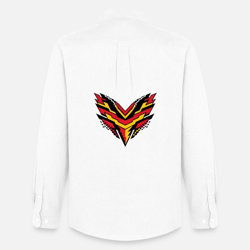 V-Pixelsturm Kontrast-Logo - Männer Oxford Hemd von Stanley/Stella - Weiß
