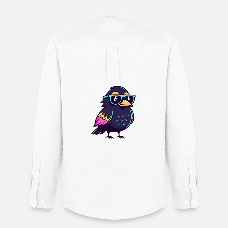 Solarblauer Hipster-Vogel - Männer Oxford Hemd von Stanley/Stella - Weiß
