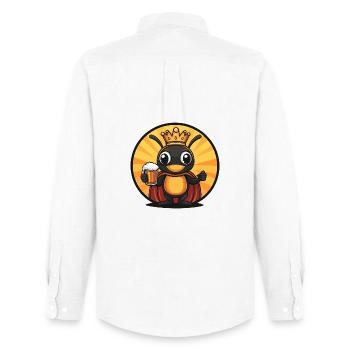 Ant Beer Funny - Men's Oxford Shirt by Stanley/Stella - white - Back - AI Model Male 185 dark (185cm)