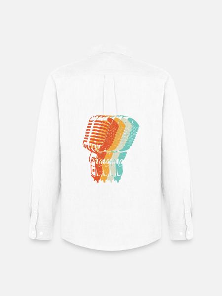 Music Retro Microphone Dj Schlager Music - Men's Oxford Shirt by Stanley/Stella - white