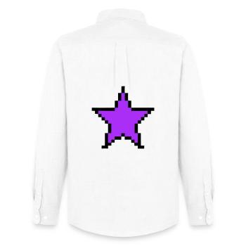 Pixel Stern 8-Bit Power Up - Männer Oxford Hemd von Stanley/Stella - Weiß - Hinten - AI Model Male 185 dark (185cm)