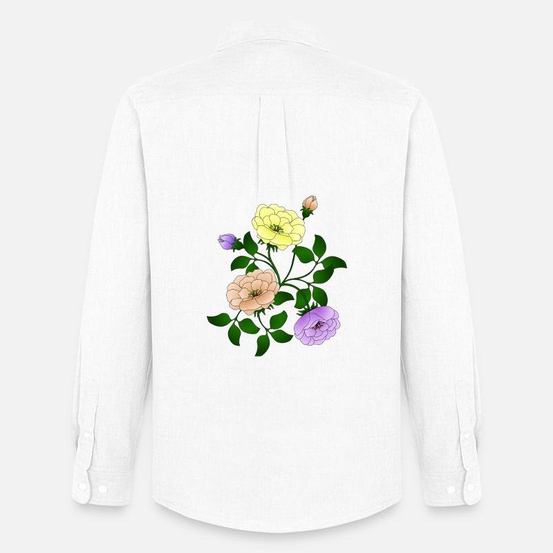 Blumen - Männer Oxford Hemd von Stanley/Stella - Weiß