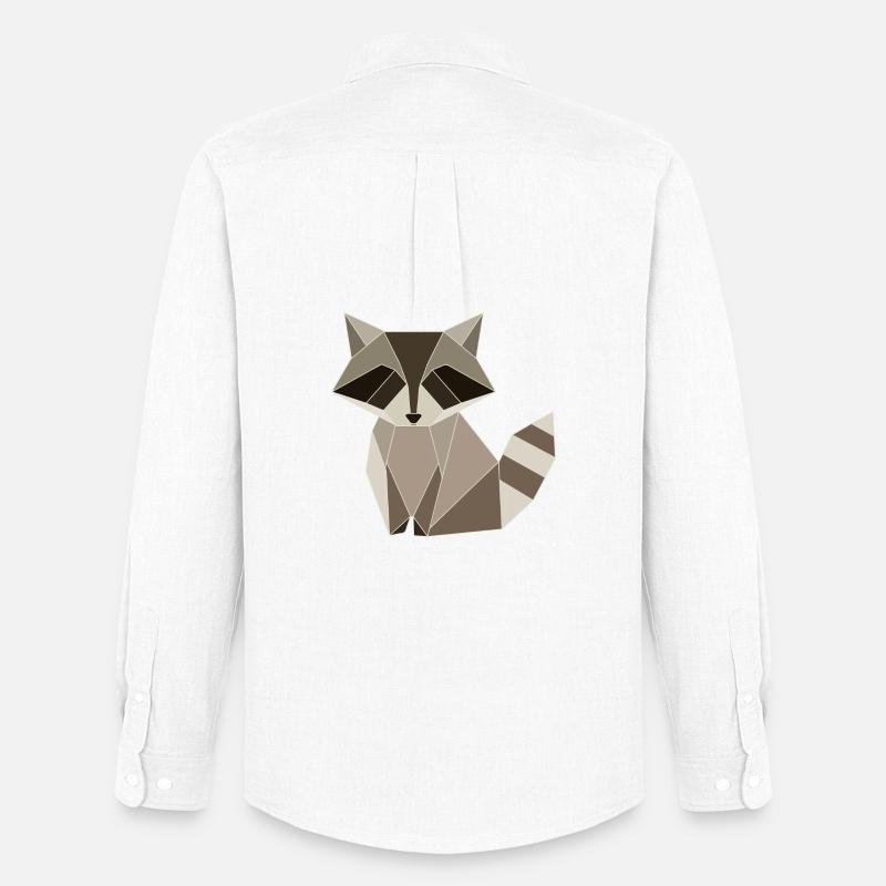 Waschbär Polygon Geometrie Design  - Männer Oxford Hemd von Stanley/Stella - Weiß