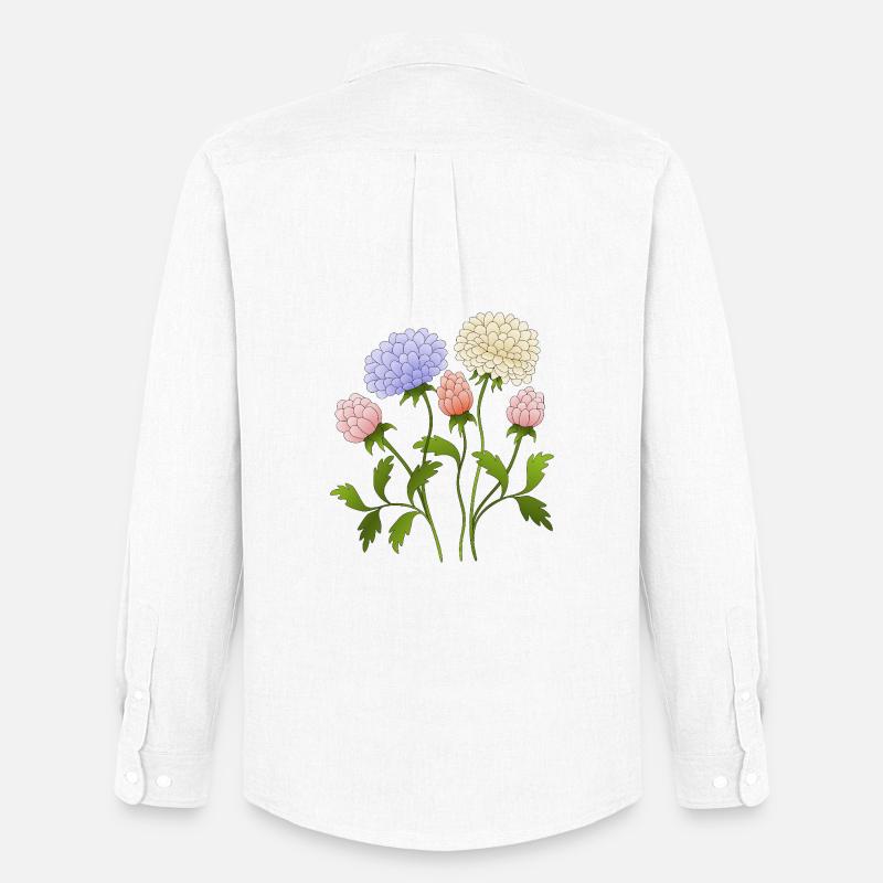Blumen - Männer Oxford Hemd von Stanley/Stella - Weiß
