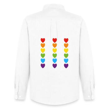 Pride Rainbow Hearts - Men's Oxford Shirt by Stanley/Stella - white - Back - AI Model Male 185 dark (185cm)