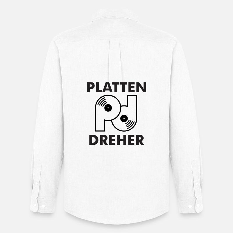 Plattendreher Logo mit Schriftzug - Männer Oxford Hemd von Stanley/Stella - Weiß