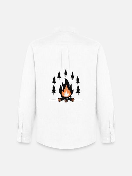 Cozy Campfire Forest - Men's Oxford Shirt by Stanley/Stella - white