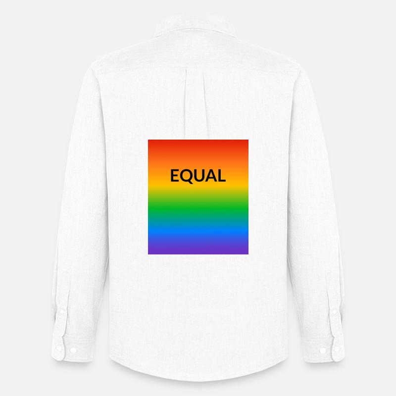 Rainbow Equal LGBT Pride Monat - Männer Oxford Hemd von Stanley/Stella - Weiß