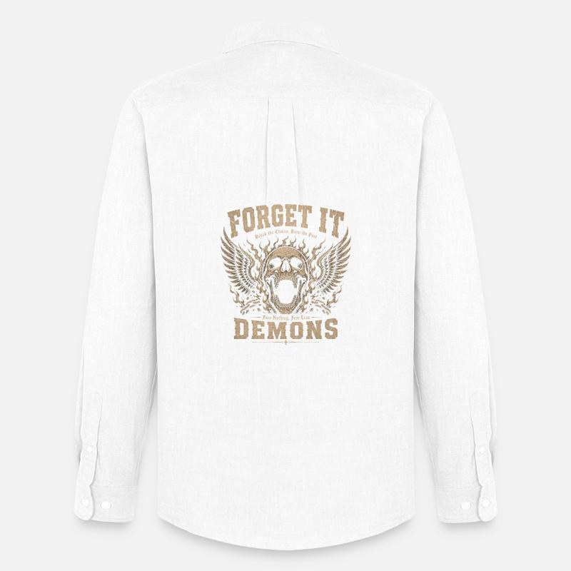 Forget It Demons Skull Wings - Männer Oxford Hemd von Stanley/Stella - Weiß