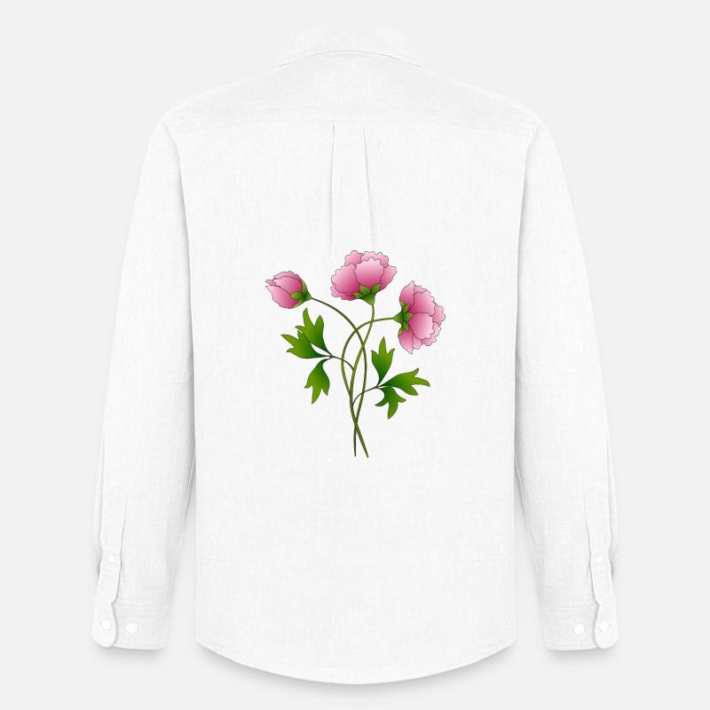 Blumen - Männer Oxford Hemd von Stanley/Stella - Weiß