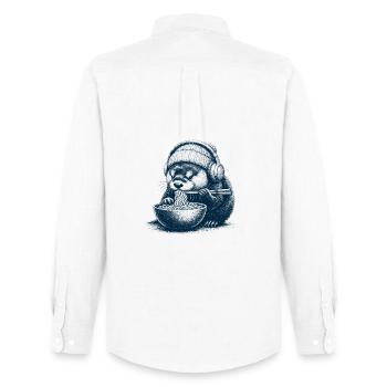 Ramen Otter - Men's Oxford Shirt by Stanley/Stella - white - Back - AI Model Male 185 dark (185cm)