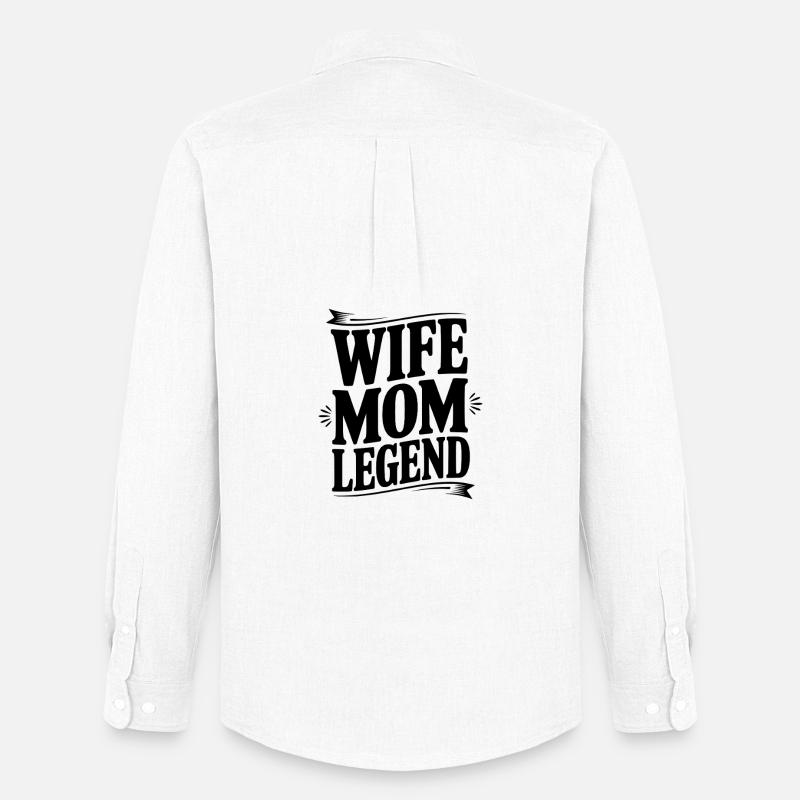 Ehefrau-Mama-Legende - Männer Oxford Hemd von Stanley/Stella - Weiß