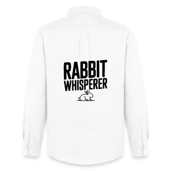 Rabbit Whisperer - Men's Oxford Shirt by Stanley/Stella - white - Back - AI Model Male 185 dark (185cm)