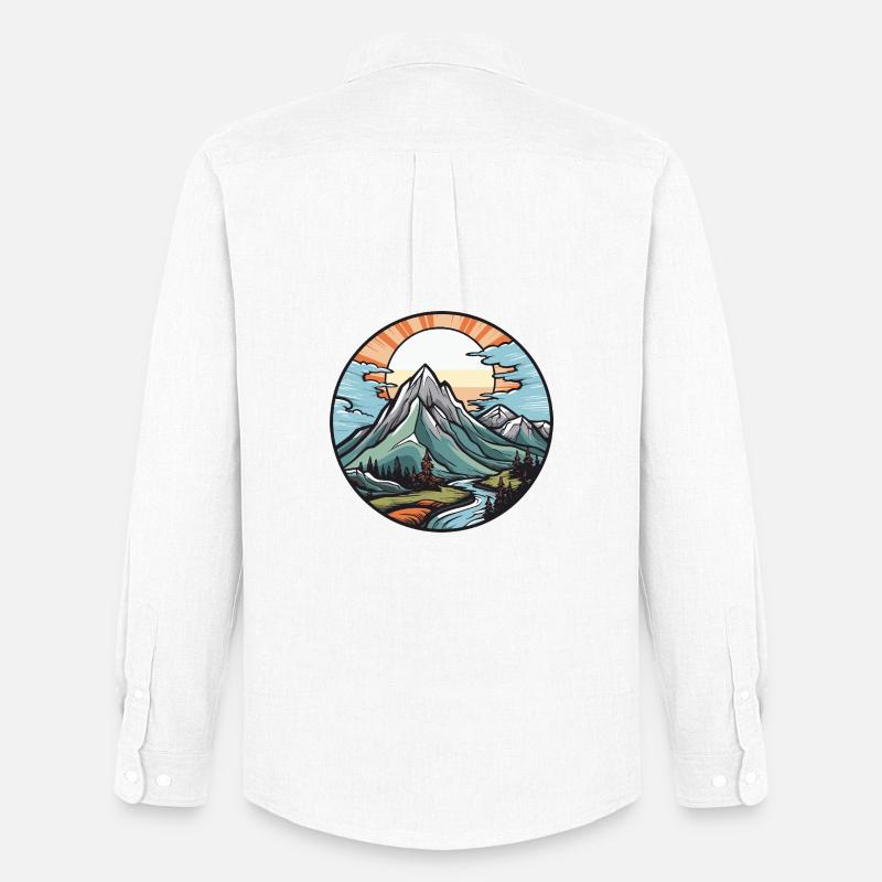 Berge Landschaft - Männer Oxford Hemd von Stanley/Stella - Weiß