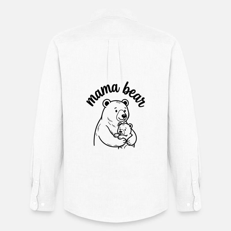 Bärenmama - Männer Oxford Hemd von Stanley/Stella - Weiß