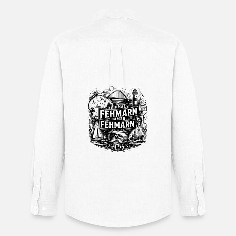 Fehmarn - Einmal Fehmarn immer Fehmarn - Männer Oxford Hemd von Stanley/Stella - Weiß