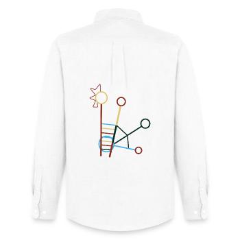 Moldova Chicken - Men's Oxford Shirt by Stanley/Stella - white - Back - AI Model Male 185 dark (185cm)