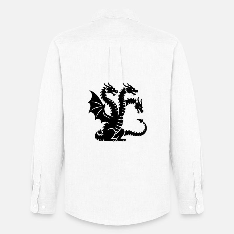 Drache - Männer Oxford Hemd von Stanley/Stella - Weiß