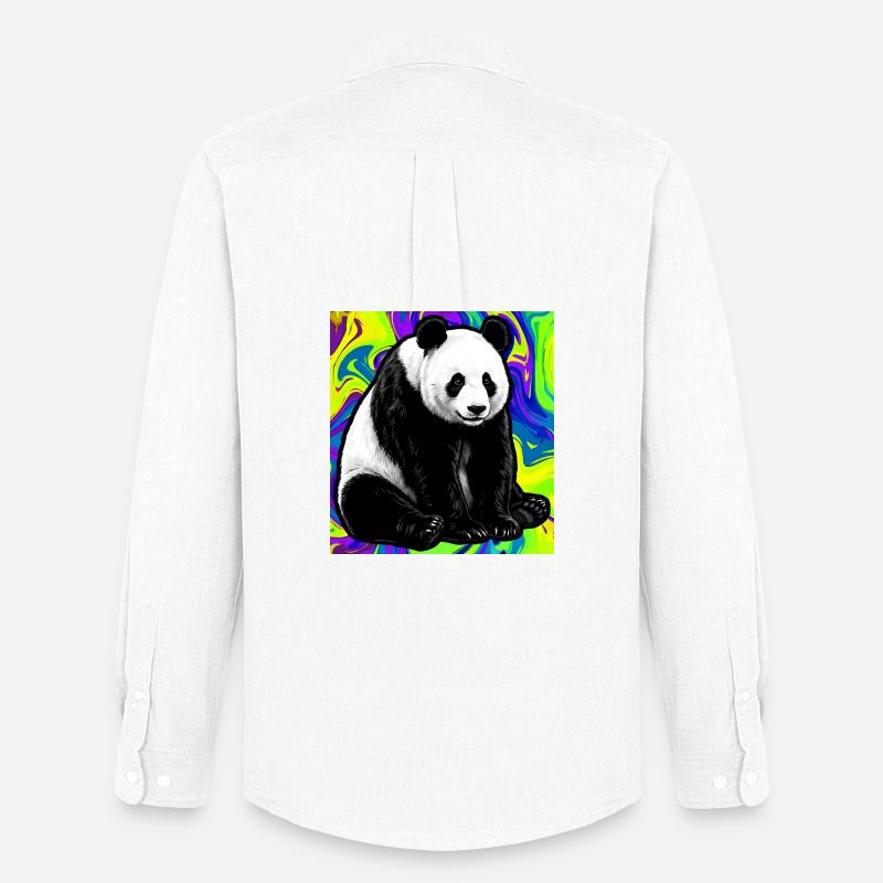 Panda - Männer Oxford Hemd von Stanley/Stella - Weiß