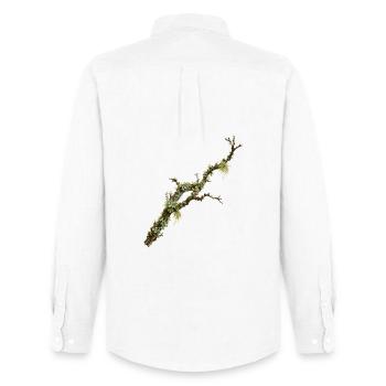 Conception de la nature de la forêt Lichen Branch - Chemise Oxford homme Stanley/Stella - blanc - Dos - AI Model Male 185 dark (185cm)