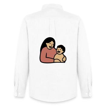 Mom Baby Hug Love - Men's Oxford Shirt by Stanley/Stella - white - Back - AI Model Male 185 dark (185cm)
