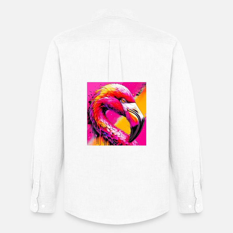 Flamingo - Männer Oxford Hemd von Stanley/Stella - Weiß