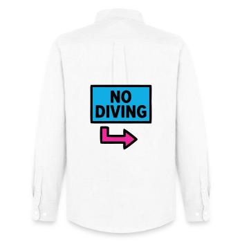 No Diving Sign Pool Retro - Men's Oxford Shirt by Stanley/Stella - white - Back - AI Model Male 185 dark (185cm)