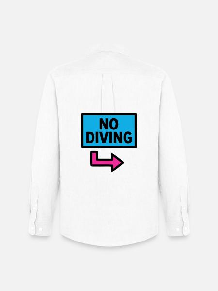 No Diving Schild Pool Retro - Männer Oxford Hemd von Stanley/Stella - Weiß