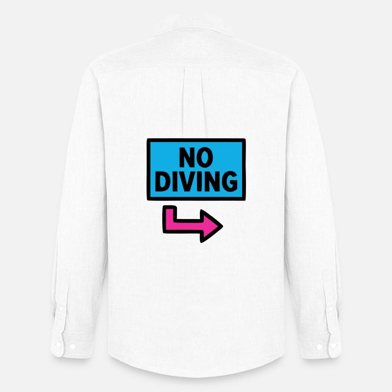 No Diving Schild Pool Retro - Männer Oxford Hemd von Stanley/Stella - Weiß