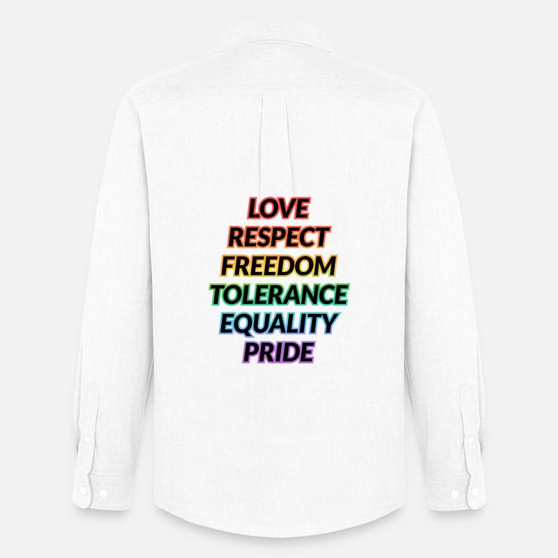 Pride Rainbow Values Tee - Männer Oxford Hemd von Stanley/Stella - Weiß