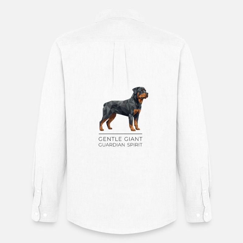 Art Low-Poly Rottweiler - Géant doux - Chemise Oxford homme Stanley/Stella - blanc