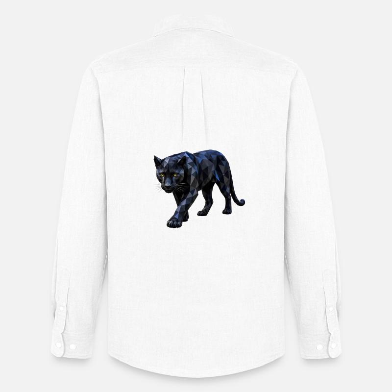 Polygon-Panther - Männer Oxford Hemd von Stanley/Stella - Weiß