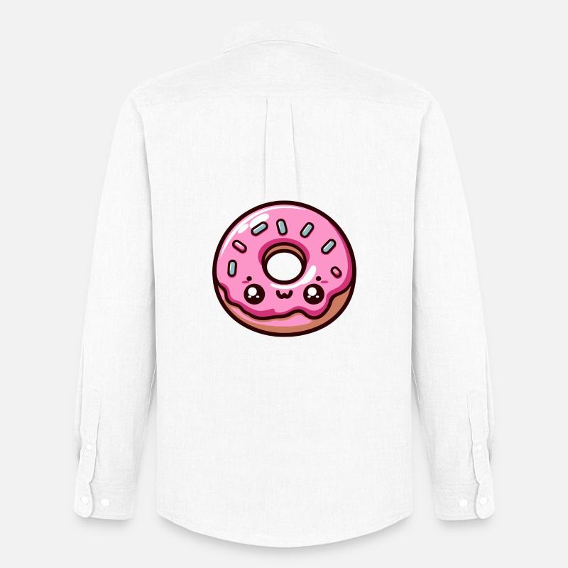Kawaii Candy Pink Donut - Männer Oxford Hemd von Stanley/Stella - Weiß