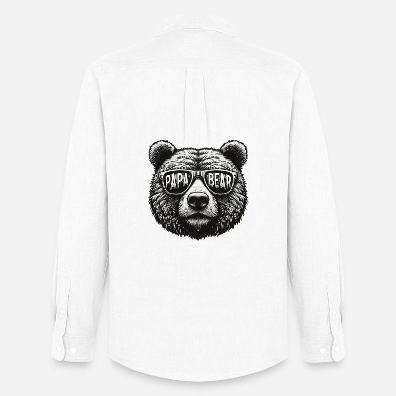 Papa Bear - Männer Oxford Hemd von Stanley/Stella - Weiß